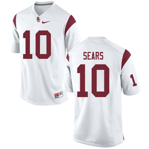 Men #10 Jack Sears USC Trojans College Football Jerseys Sale-White